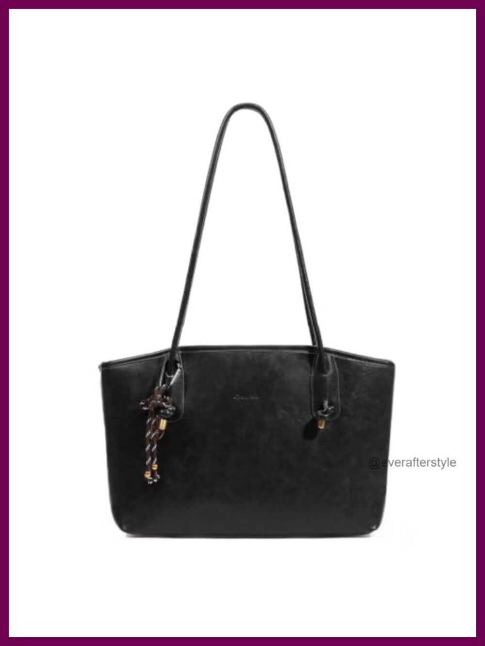 Faux Leather Hobo Shoulder Bag with Zipper and Gold-Tone Keychain